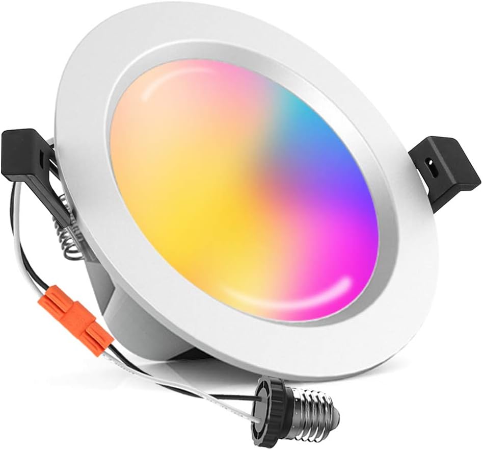 6 Inch RGBCW Dimmable LED Recessed Downlight, 4 Pack V374