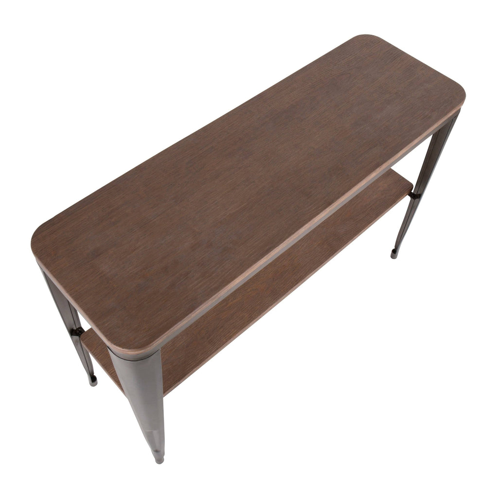 Industrial Metal Wood Console Table H80372