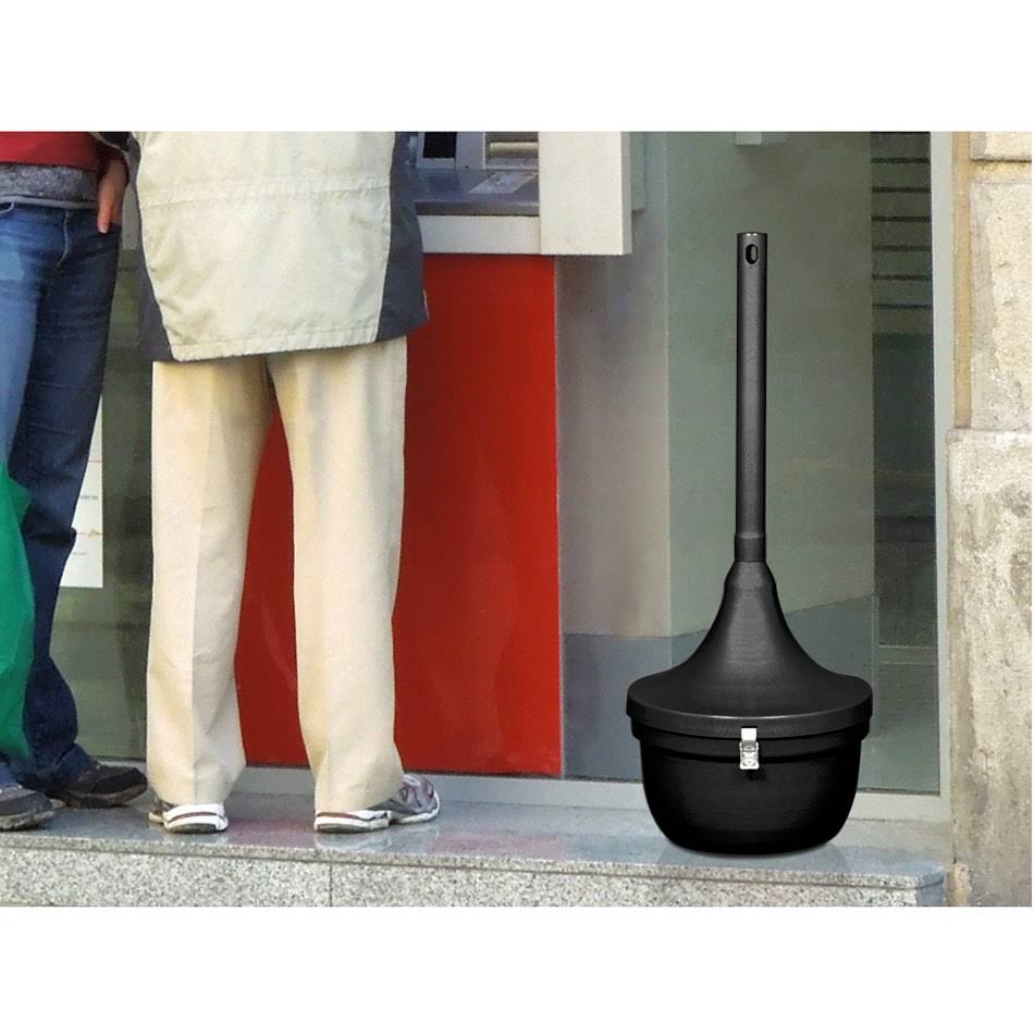 Black Steel Round Receptacle T898455