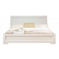 White Queen Size Wood Platform Bed C7403