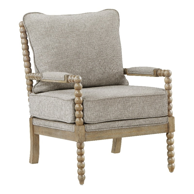 Fog Brown Fabric Chair with Rustic Brown Finish B8034