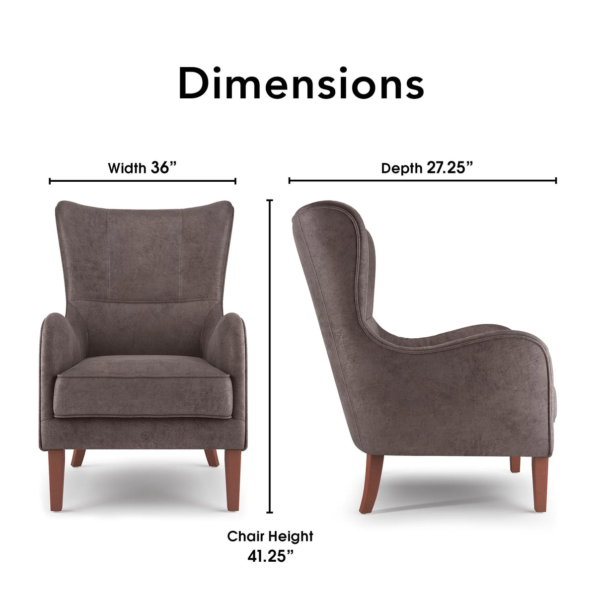 Wingback Chair Espresso Brown K399