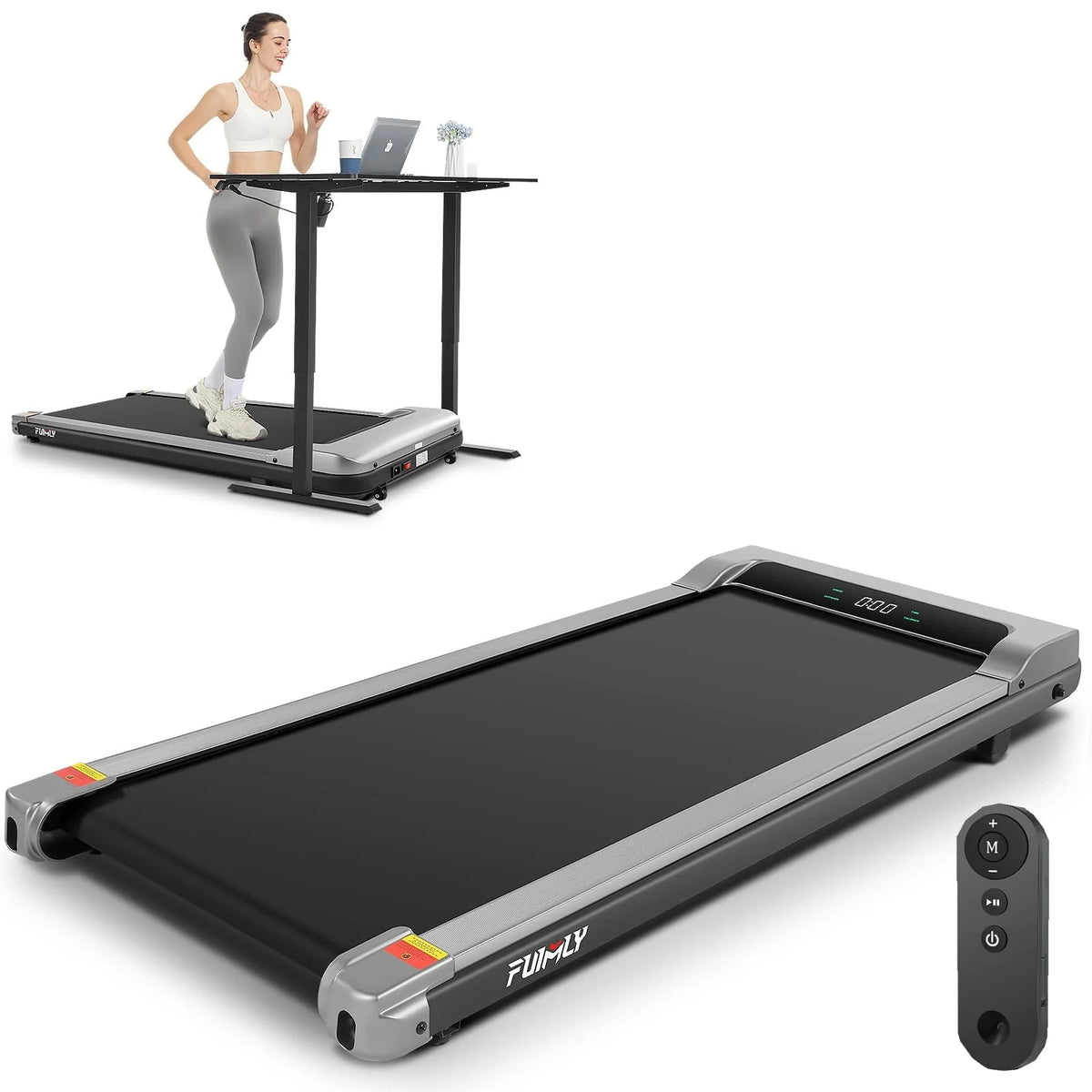 Black Electric Walking Pad Treadmill with Remote Control G35202