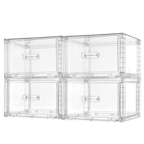 4 Pack 13QT Clear Stackable Storage Drawers E86070