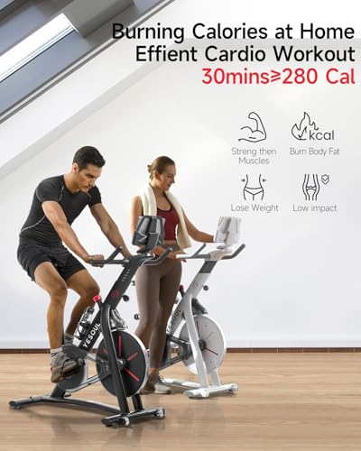 Black Magnetic Stationary Exercise Bike with Tablet Mount E9339