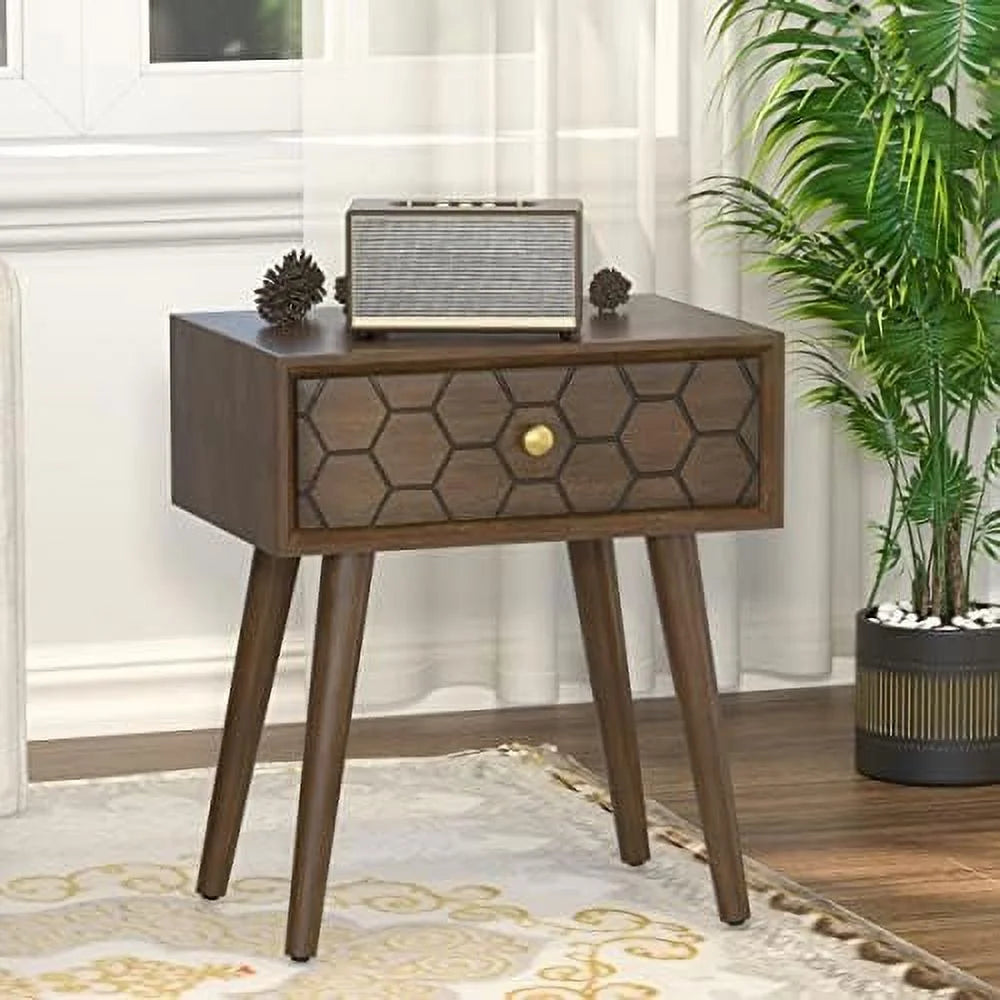 Brown 19" MDF End Table with Drawer S983663