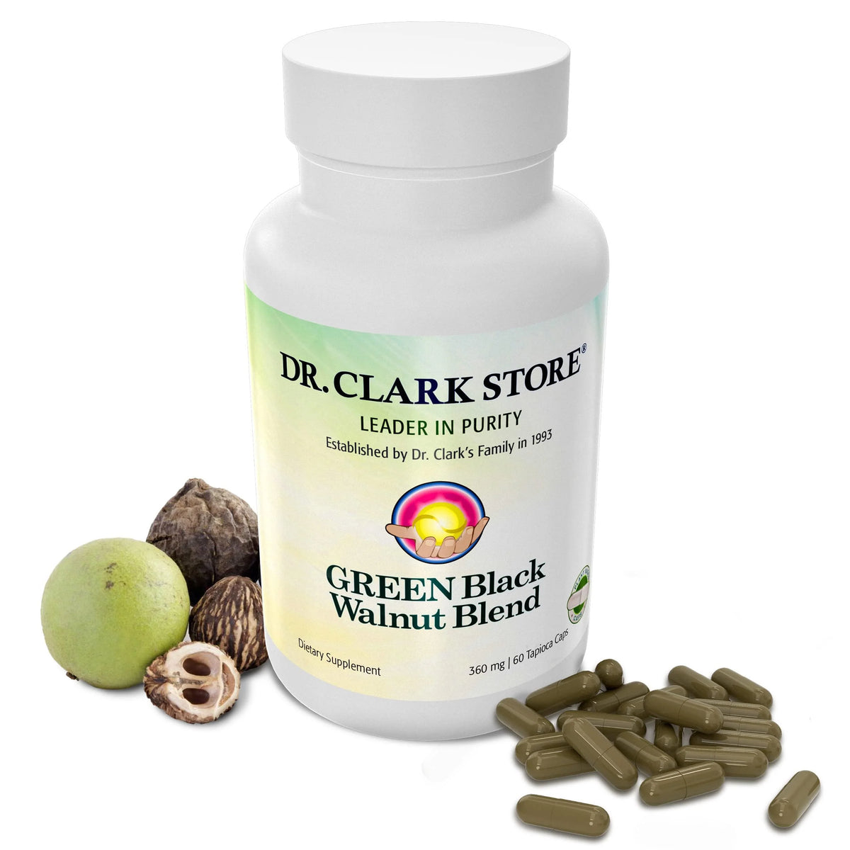 Green Black Walnut Dietary Supplement, 360mg, 60 Tapioca Capsules G930