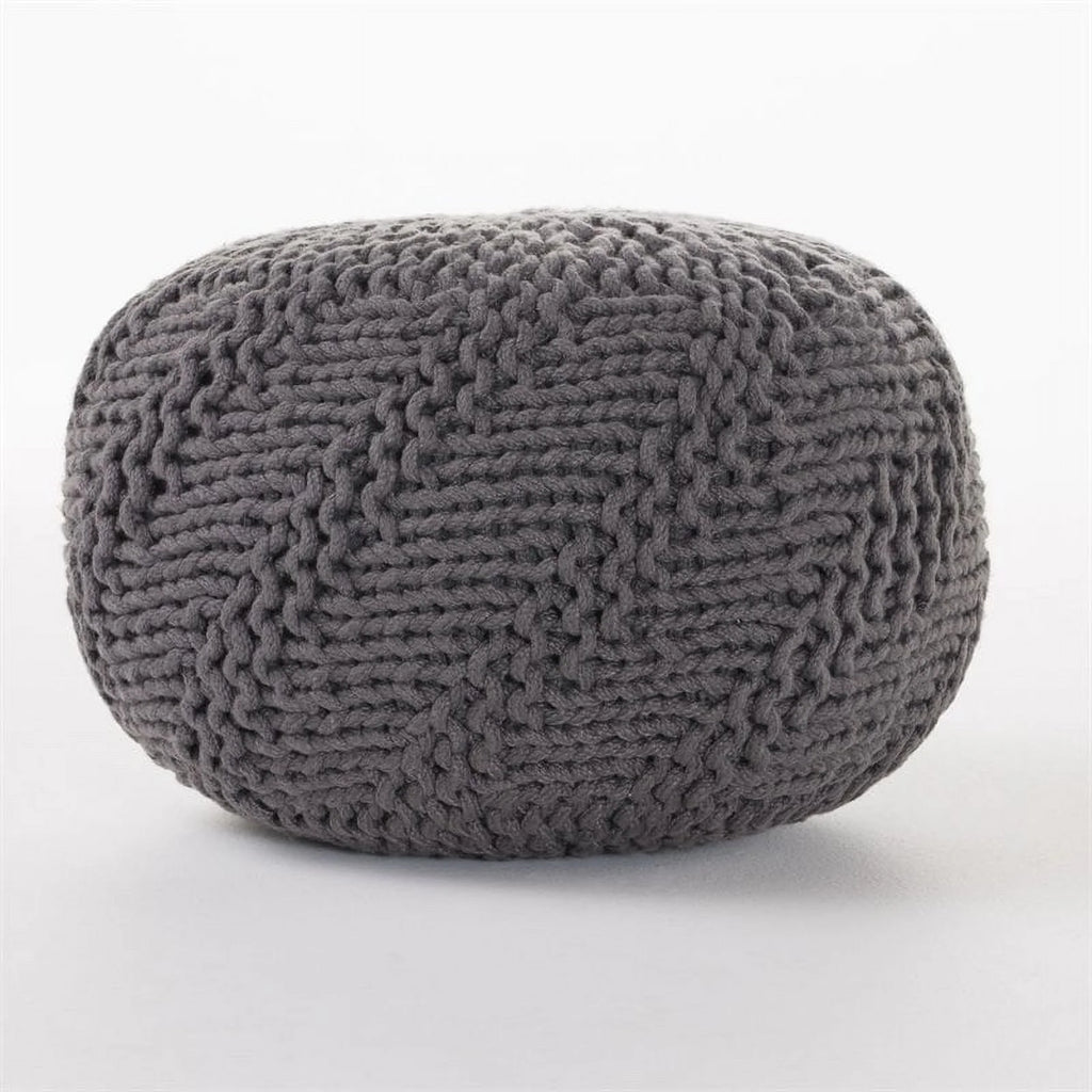 Dark Gray Fabric Outdoor Pouf D16727