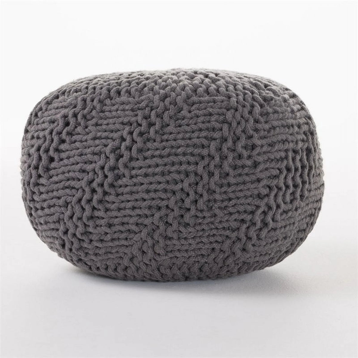 Dark Gray Fabric Outdoor Pouf D16727