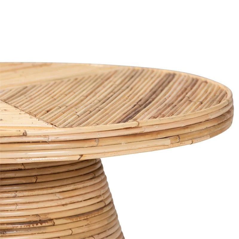 Natural Rattan and Mahogany Wood Coffee Table B5028