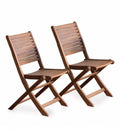 Eucalyptus Folding Bistro Chairs Set of 2 Brown A508009