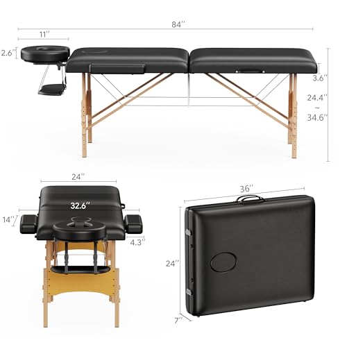 Portable Wooden 2-Fold Massage Table B582