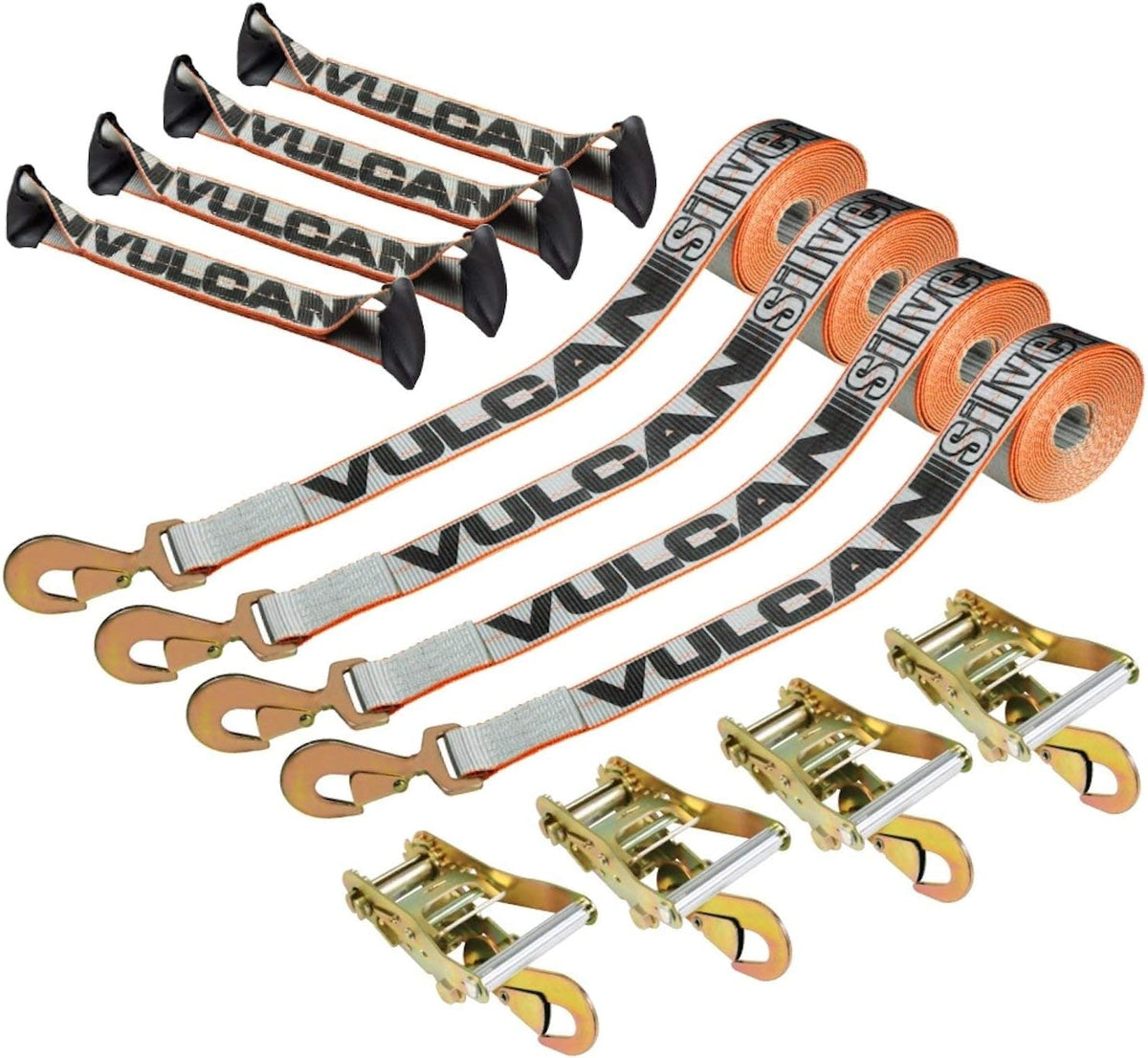 8-Point Roll Back Vehicle Tie Down Kit with Snap Hooks, Set of 4 V85917