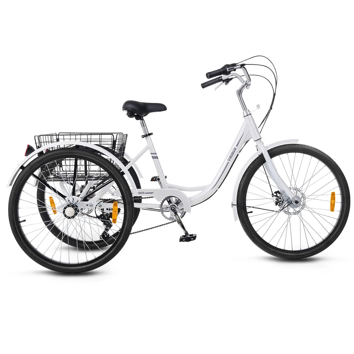 24 Adult Tricycle 7 Speed 3 Wheel Bike with Basket I834124