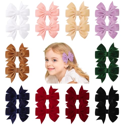 Velvet Hair Bows, 20PCS 3" Alligator Clips P1653