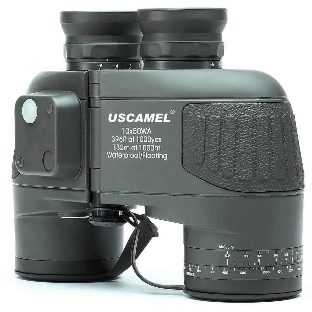 10x50 Waterproof Binoculars with Rangefinder Compass BAK4 Prism FMC Lens C7937