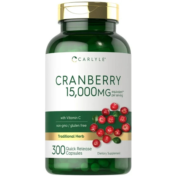 Cranberry Pills 15,000mg 300 Capsules with Vitamin C P613