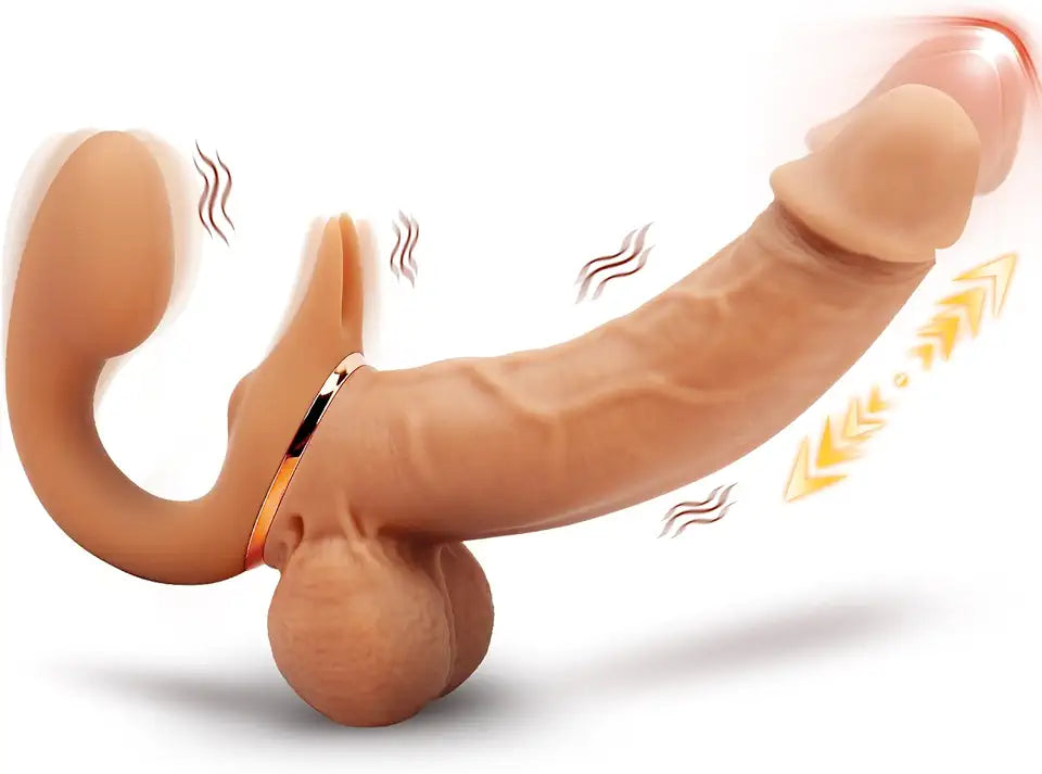 Strapless Strap On Thrusting Dildo with 9 Modes O630