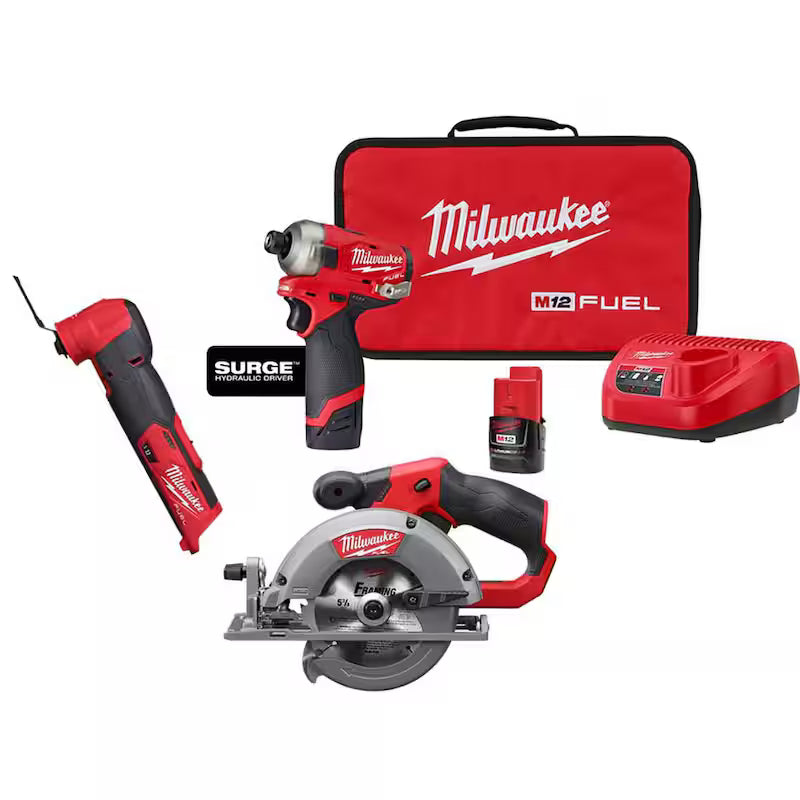 12V Brushless Cordless Impact Driver and Circular Saw Kit F462441