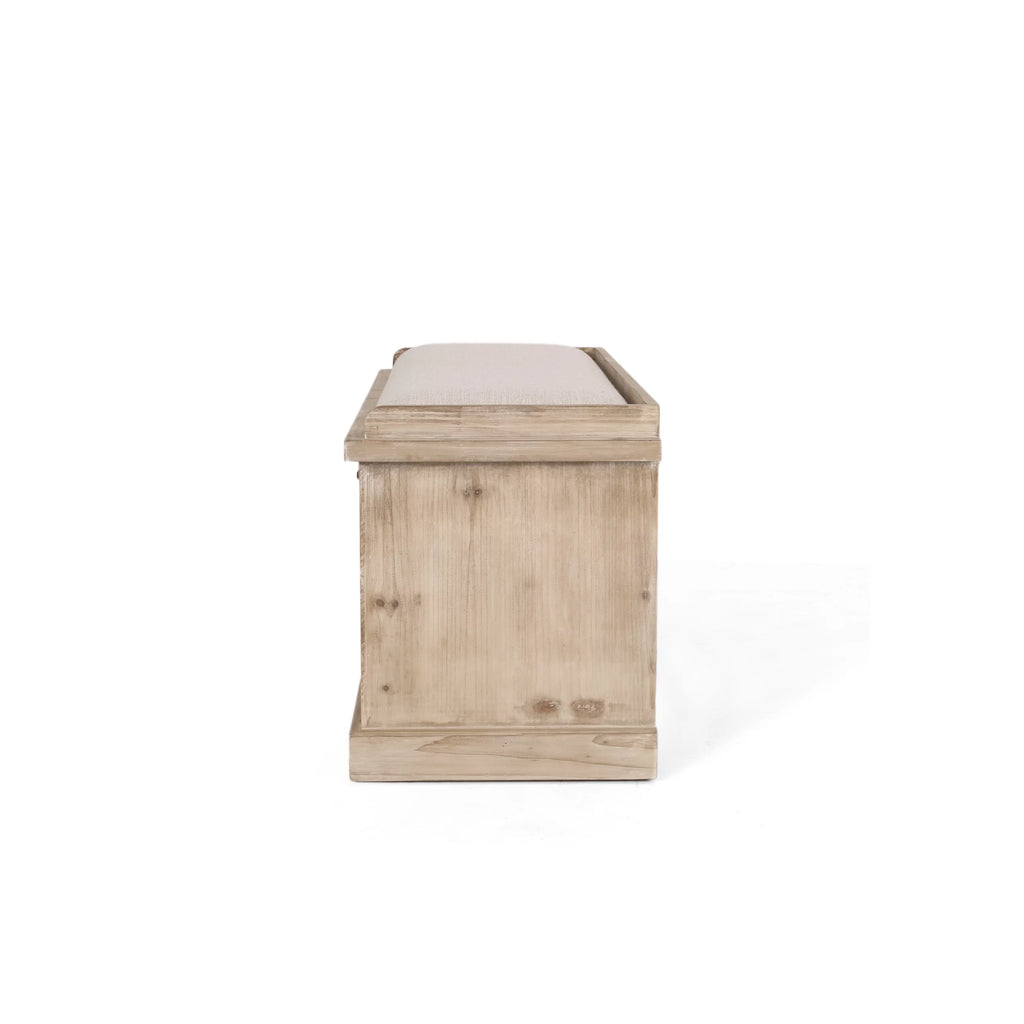 Rustic Storage Bench with Cushion U80725