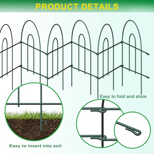 Green 32inX20ft Metal Garden Fencing M468193