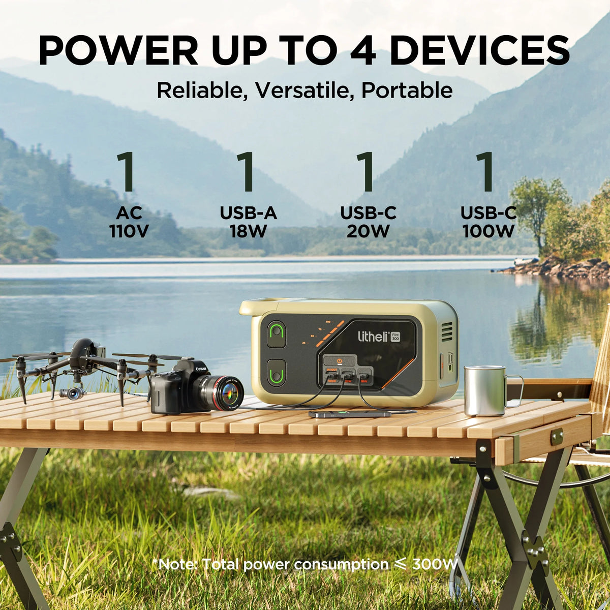 Portable Power Station 288Wh Lithium Battery 300W M516