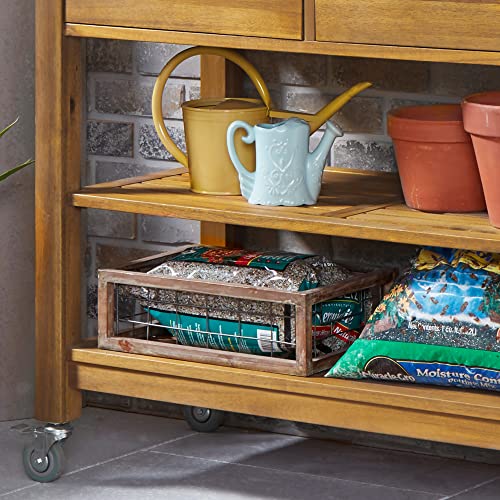 Golden Teak Potting Bench C93378