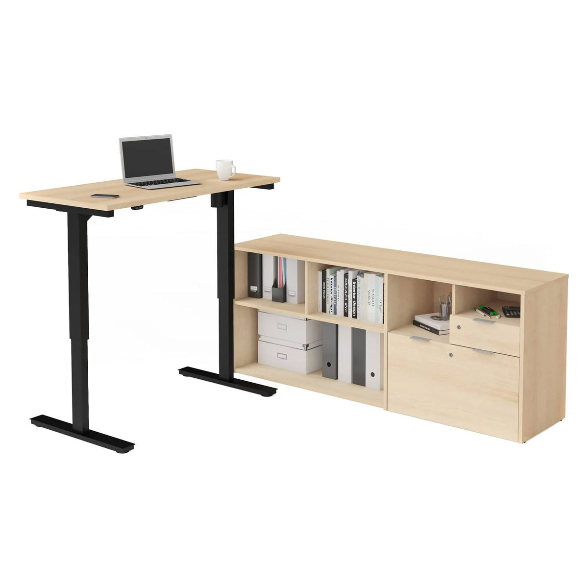 Height Adjustable L-Desk D409357
