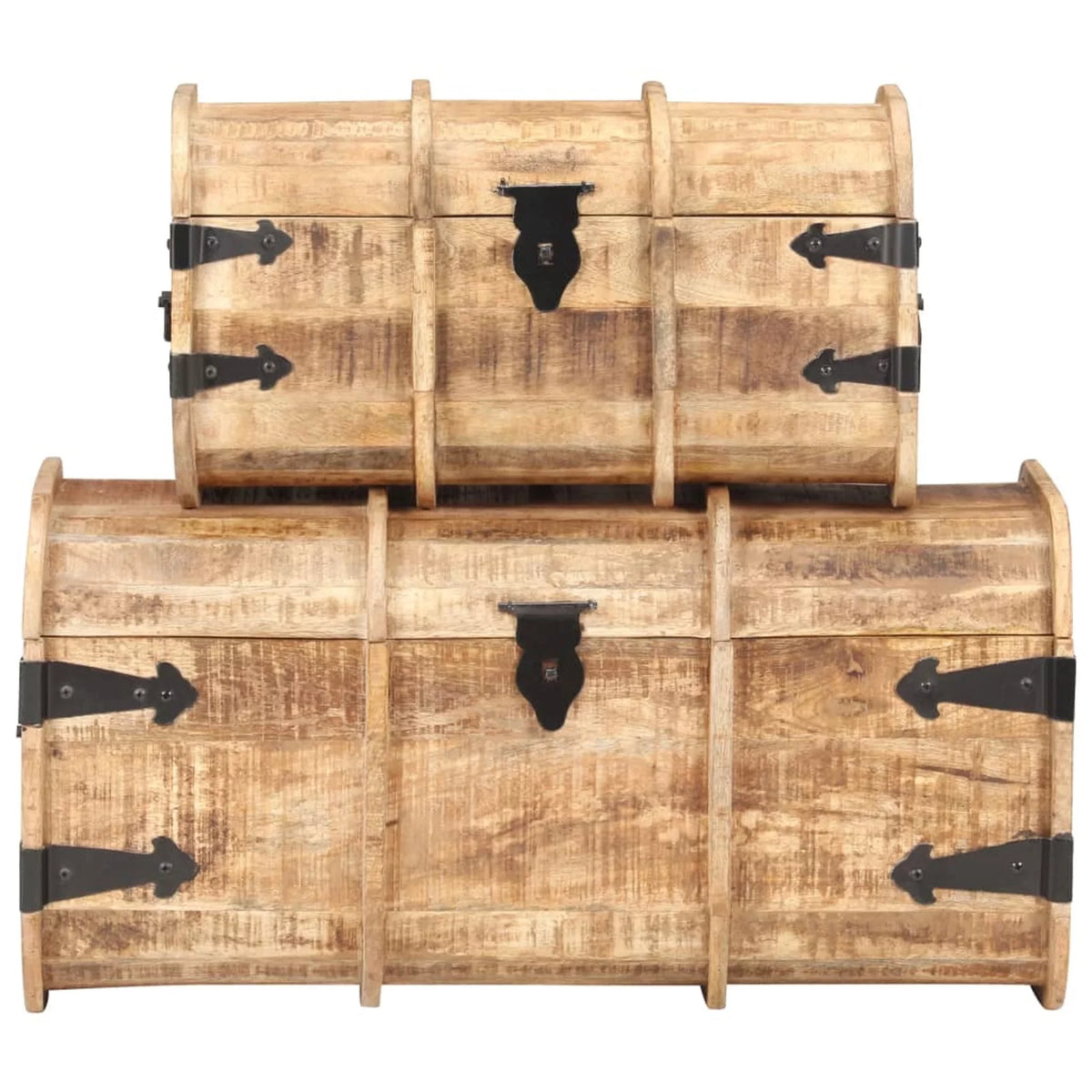 Storage Chests 2 Pieces Solid Mango Wood Y577371