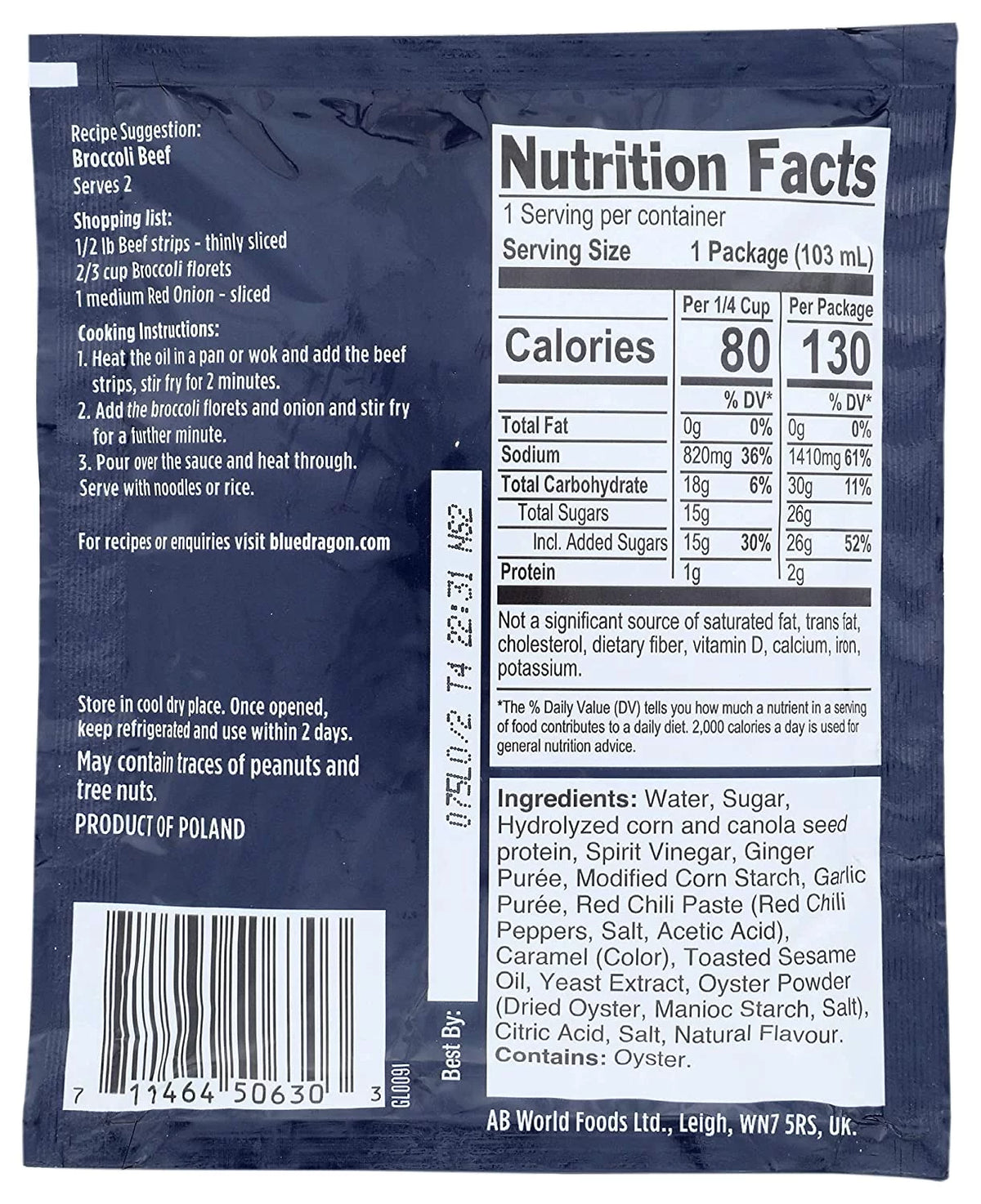 Broccoli Beef Stir Fry Sauce, 3.4 Oz (Pack of 12) U597