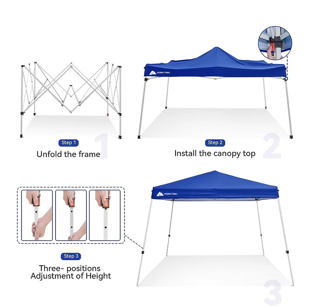 10' x 10' Blue Pop-up Canopy Outdoor Shade Shelter X72500