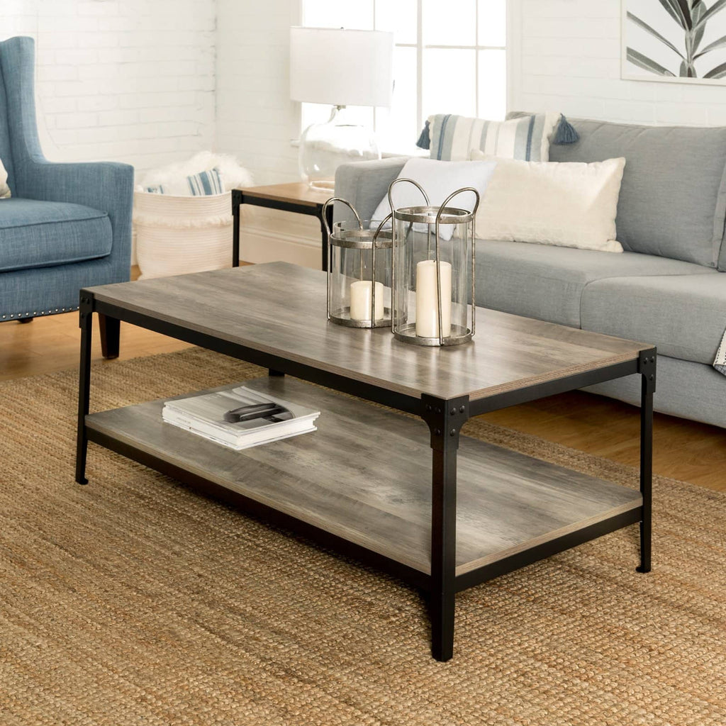Rustic Metal and Wood Coffee Table X600