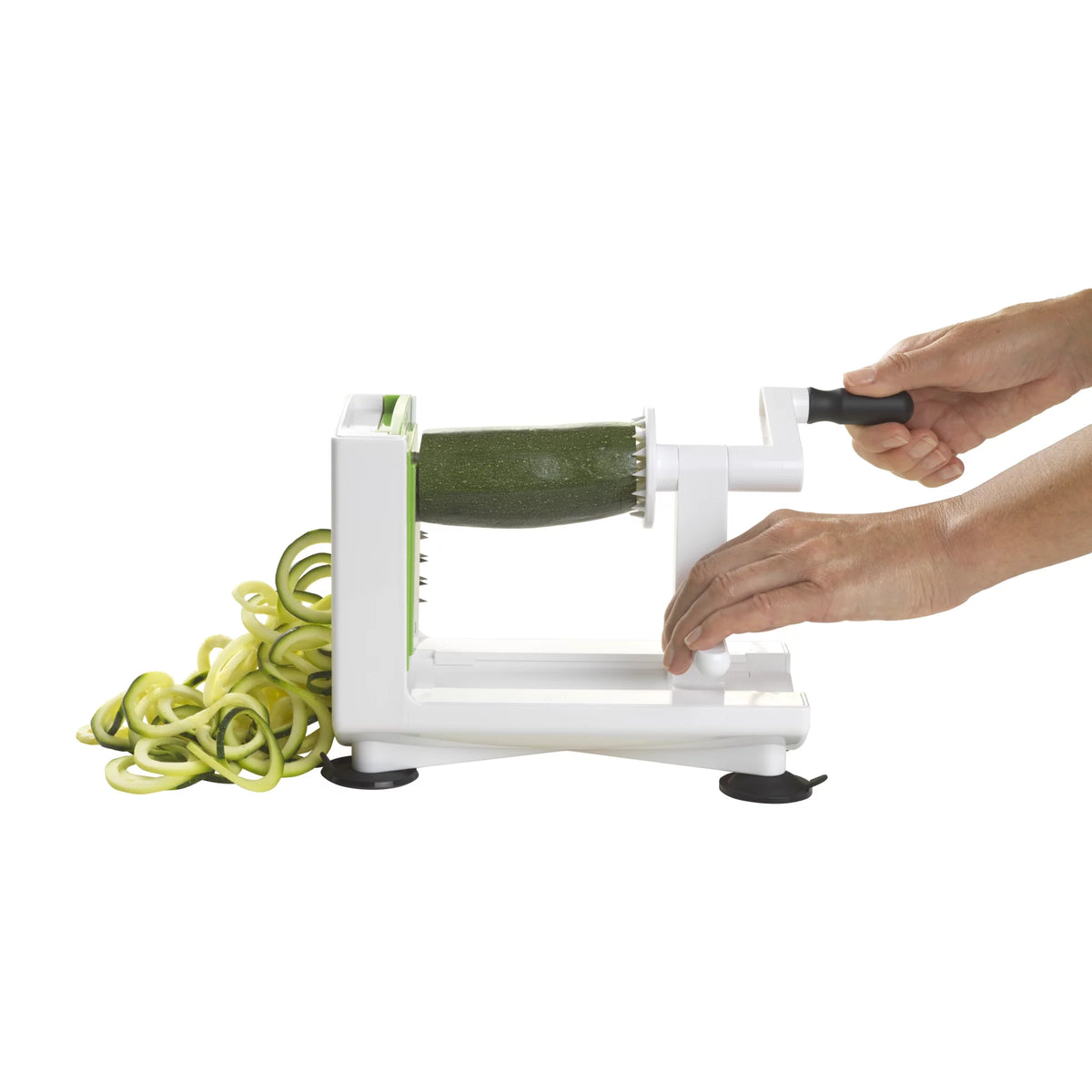 White Counter Top Veggie Spiralizer with Interchangeable Blades D9550