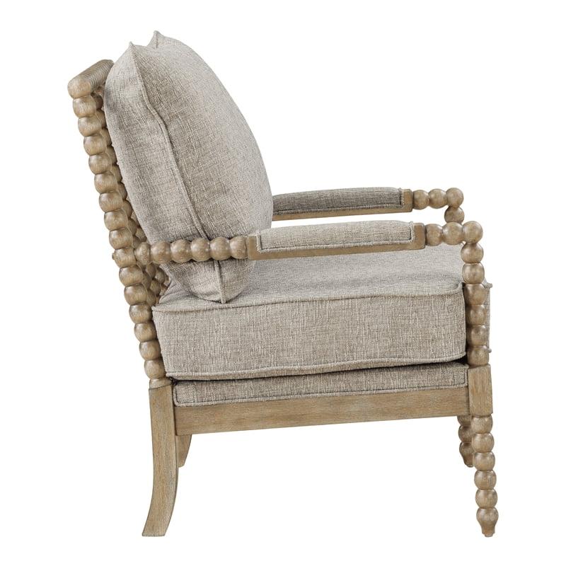 Fog Brown Fabric Chair with Rustic Brown Finish B8034