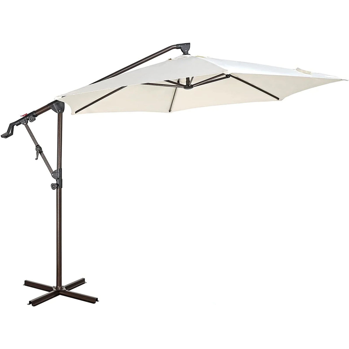 10ft Offset Hanging Patio Umbrella with Aluminum Stand I92248