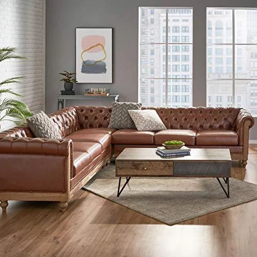 Cognac Brown Natural Sectional K757015