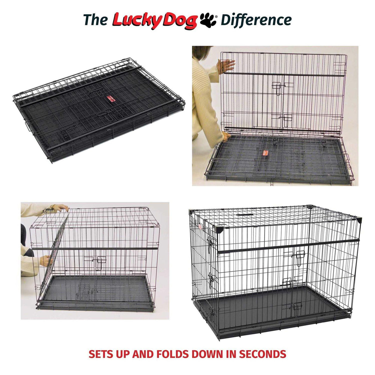 Sliding Double Door Dog Crate N25882