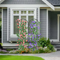 Metal Garden Arch Trellises 2 Pack Black Rust-Resistant D554