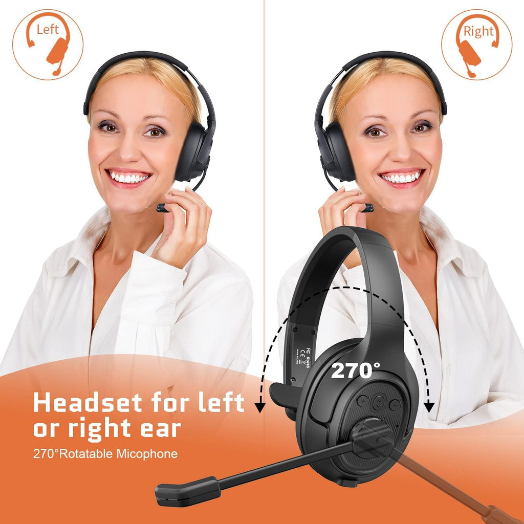 Noise Canceling Trucker Bluetooth Headset with Microphone Pack of 2 H21951