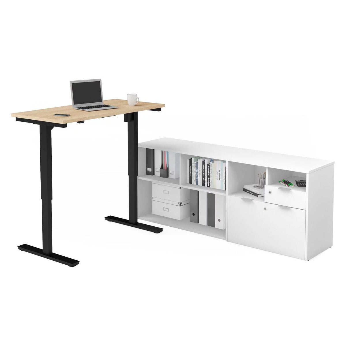 Height Adjustable L-Desk D409357