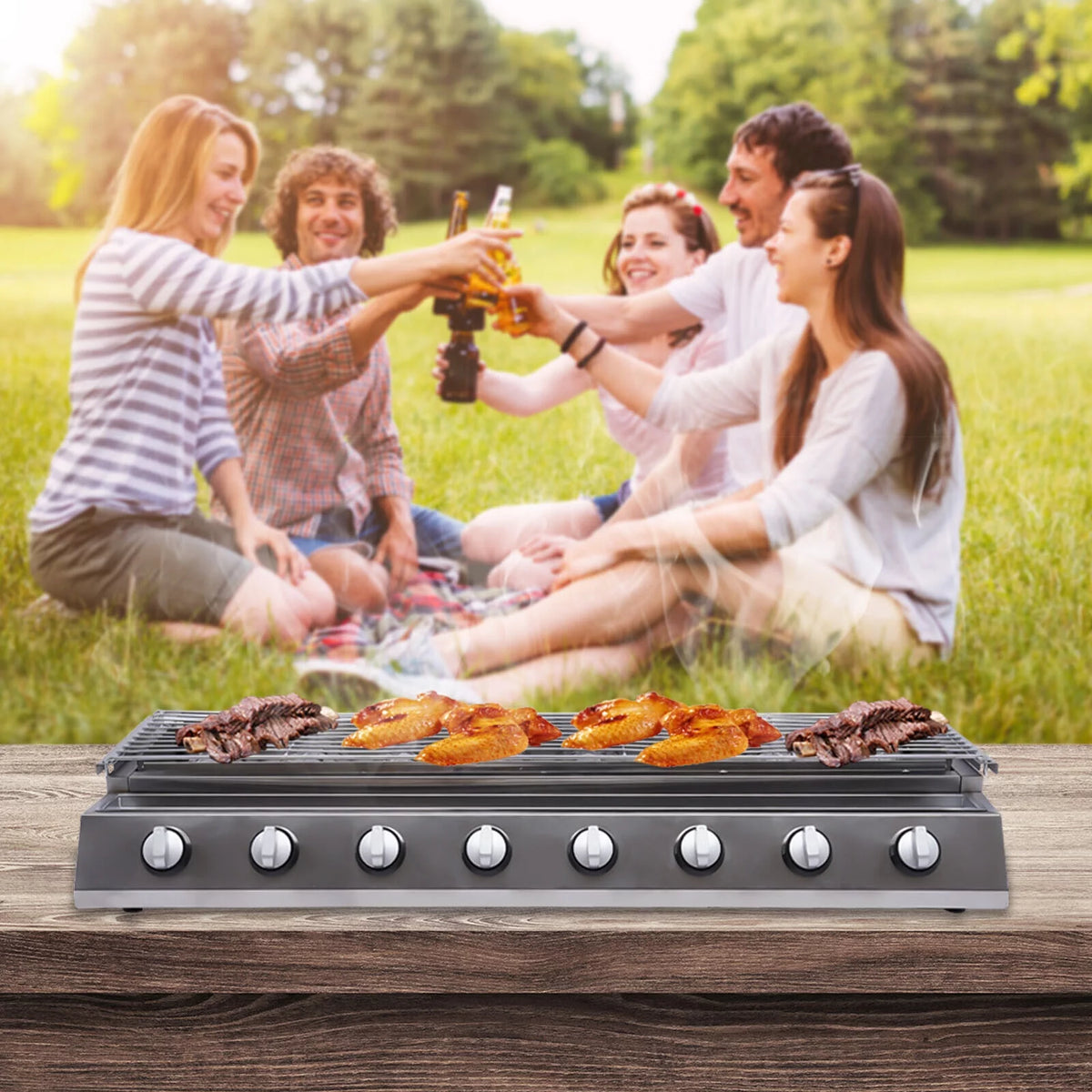 40" 8 Burners LPG Gas BBQ Grill L464