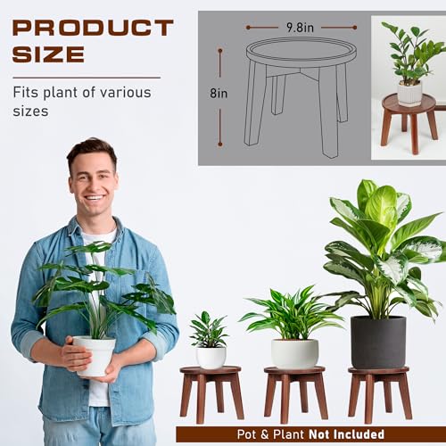 Acacia Wooden Plant Stand with Spill-Proof Tray K414750