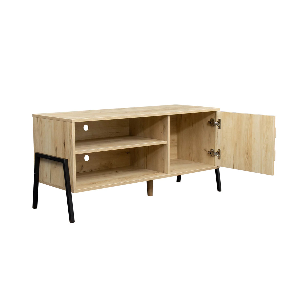 Mid-century modern Wooden TV Console with Storage L206