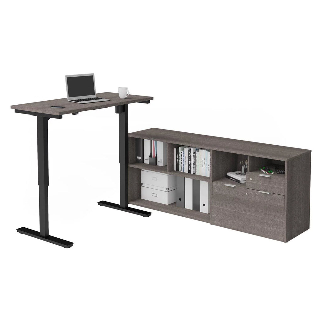 Height Adjustable L-Desk D409357