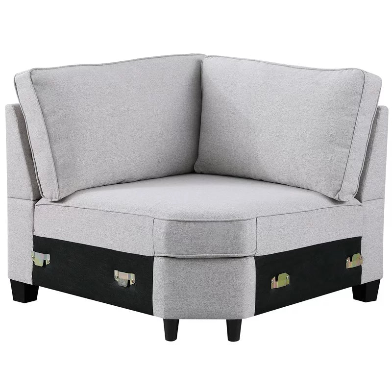 Light Gray U-Shaped Polyester Fabric Sectional Sofa L153
