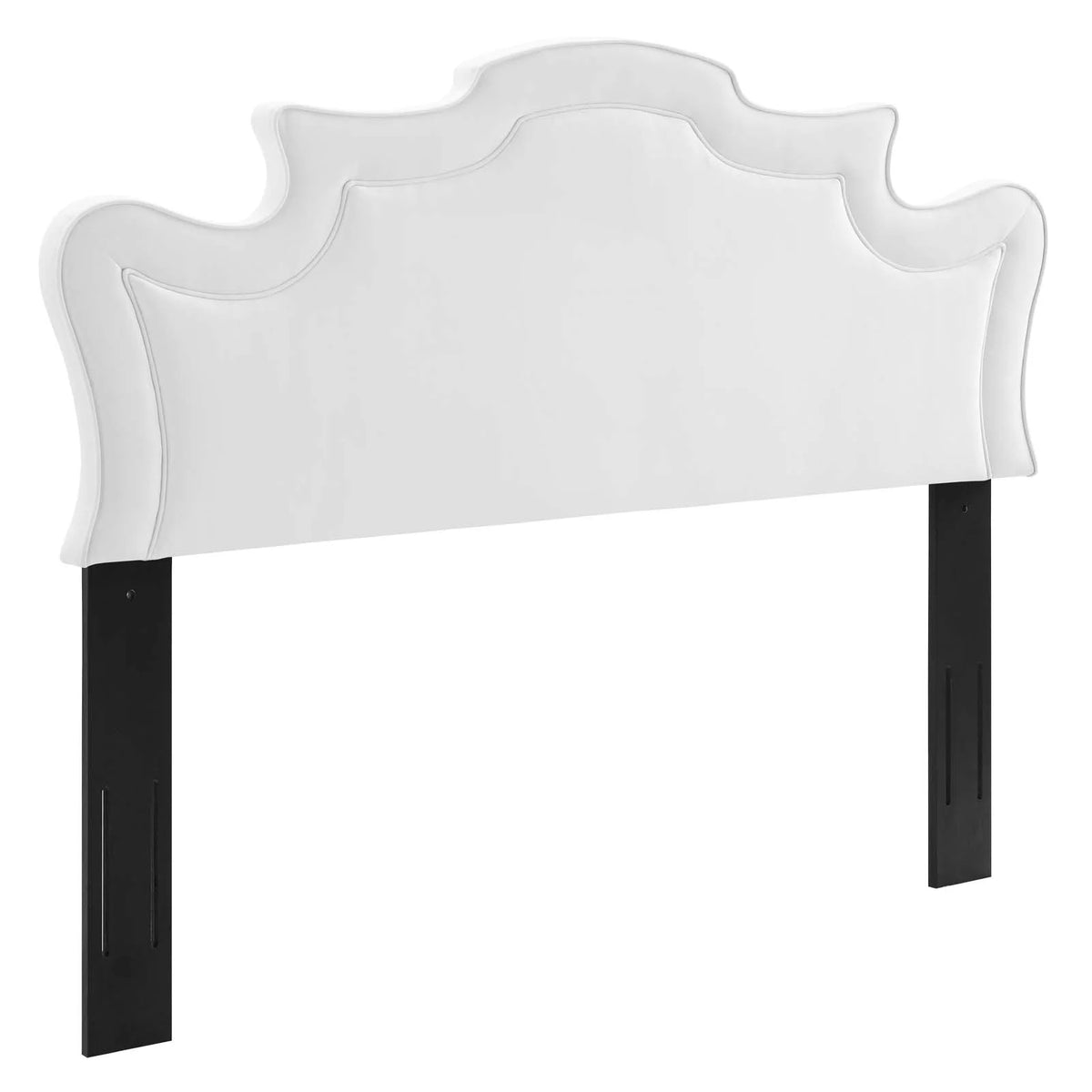 White Performance Velvet King Headboard S390757