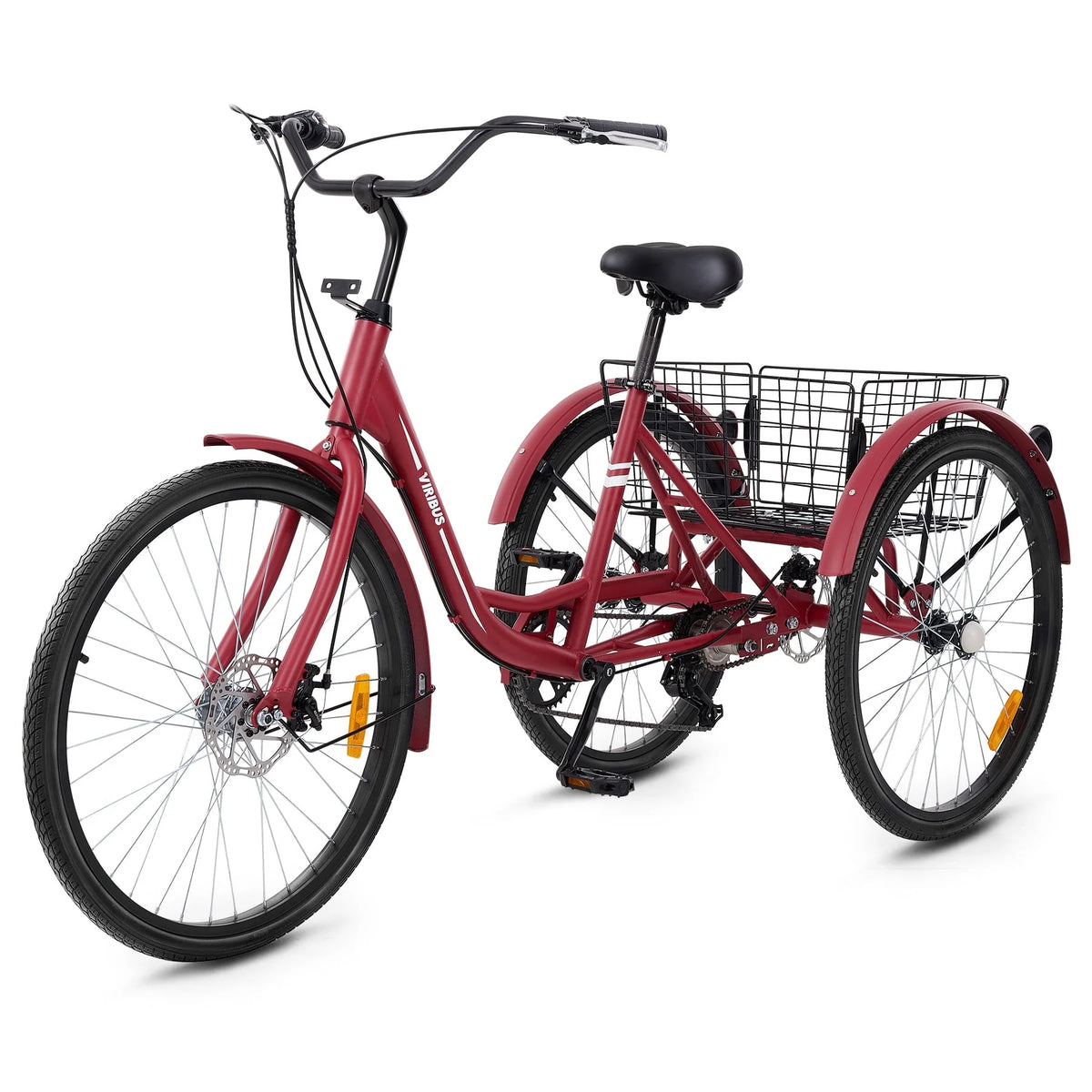 24 Adult Tricycle 7 Speed 3 Wheel Bike with Basket I834124