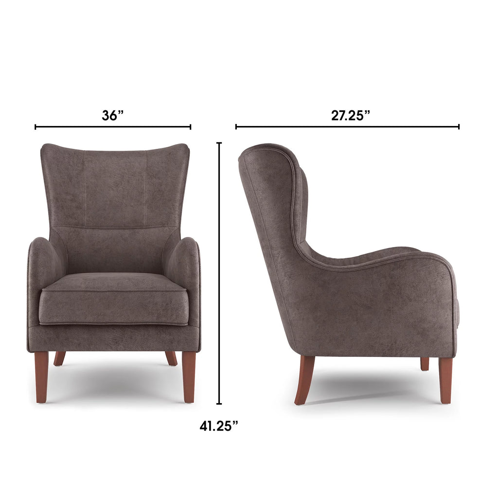 Wingback Chair Espresso Brown K399