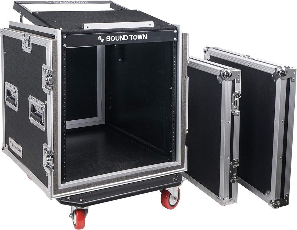 12U ATA Rack Case with 11U Slant Mixer Top and Casters K879
