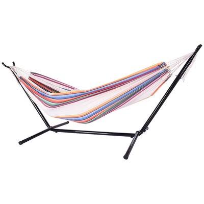 Double Camping Hammock White Blue Red I4488